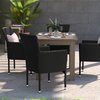 Flash Furniture Black Wicker Patio Chairs & Cream Cushions, PK 4 4-TW-3WBE074-BK-GG